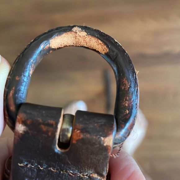 Vintage brown woven leather belt made in Argentina - Picture 6 of 7